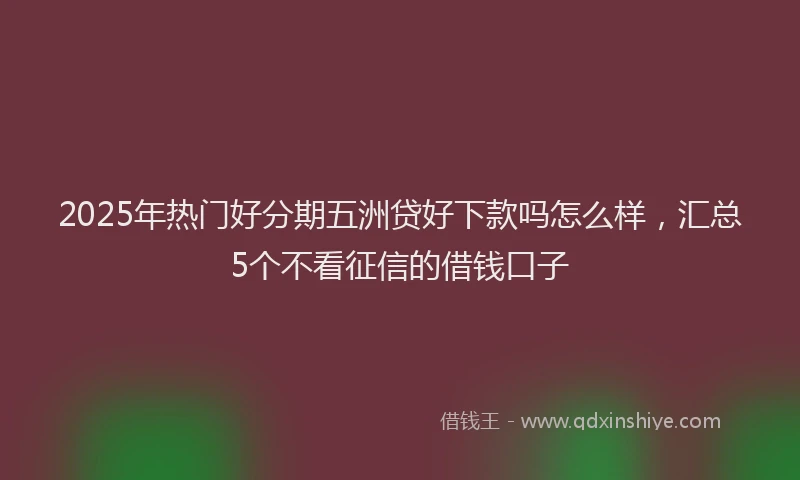 2025年热门好分期五洲贷好下款吗怎么样，汇总5个不看征信的借钱口子