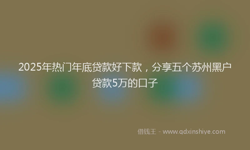 2025年热门年底贷款好下款，分享五个苏州黑户贷款5万的口子