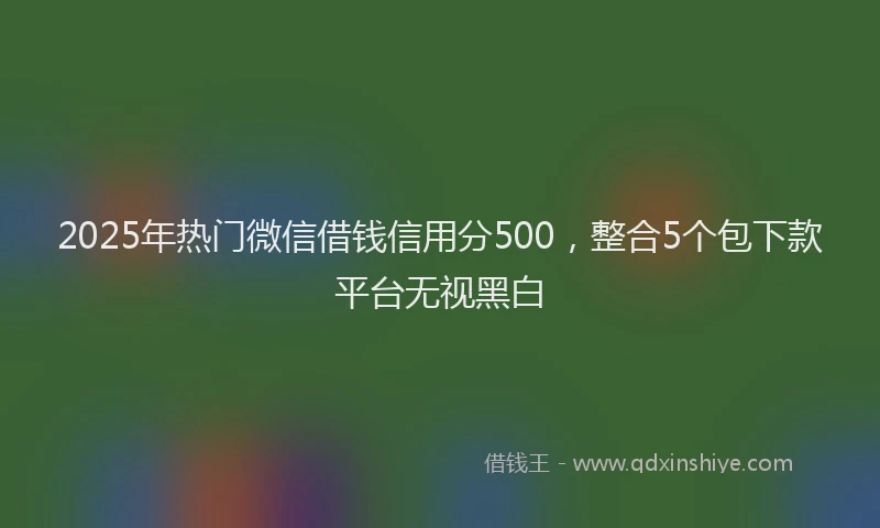 2025年热门微信借钱信用分500，整合5个包下款平台无视黑白