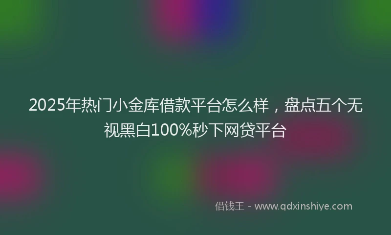 2025年热门小金库借款平台怎么样，盘点五个无视黑白100%秒下网贷平台
