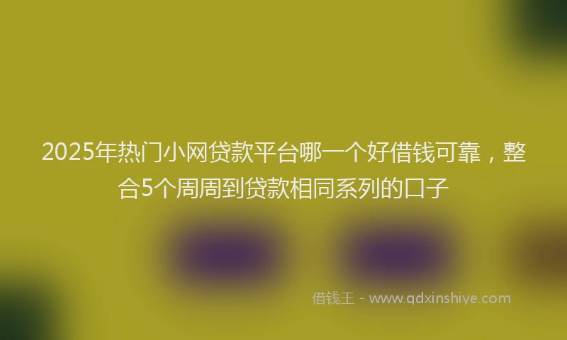2025年热门小网贷款平台哪一个好借钱可靠，整合5个周周到贷款相同系列的口子