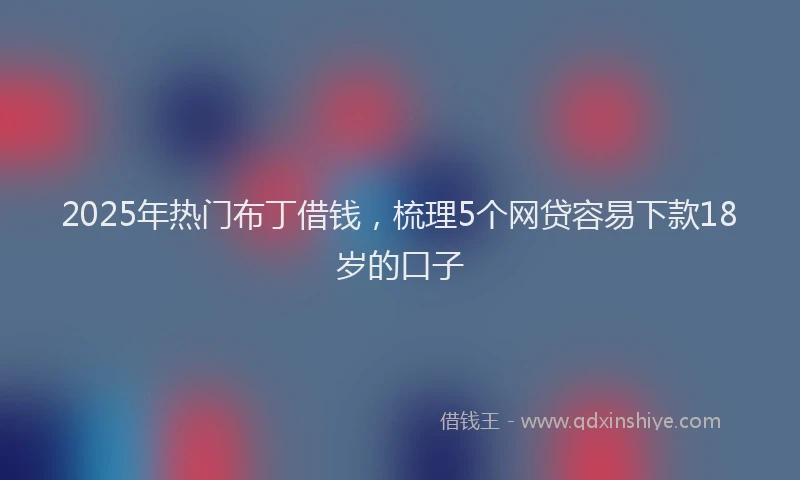 2025年热门布丁借钱，梳理5个网贷容易下款18岁的口子