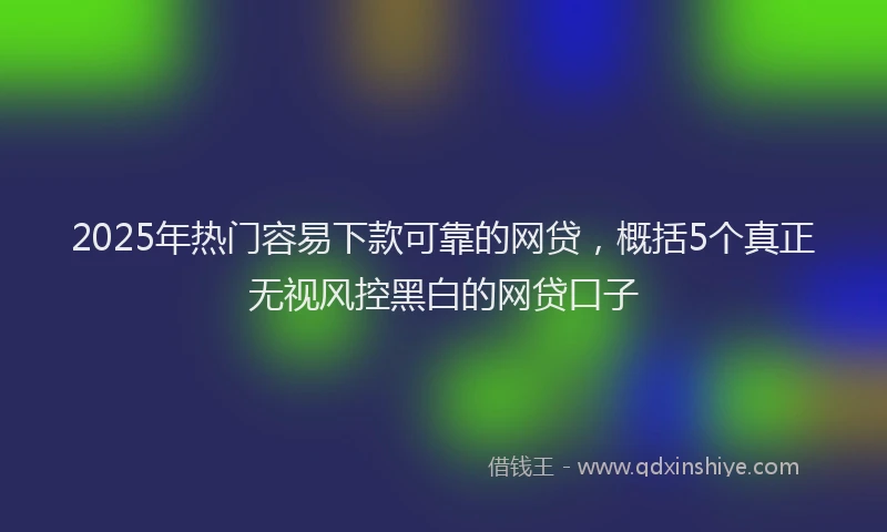 2025年热门容易下款可靠的网贷，概括5个真正无视风控黑白的网贷口子