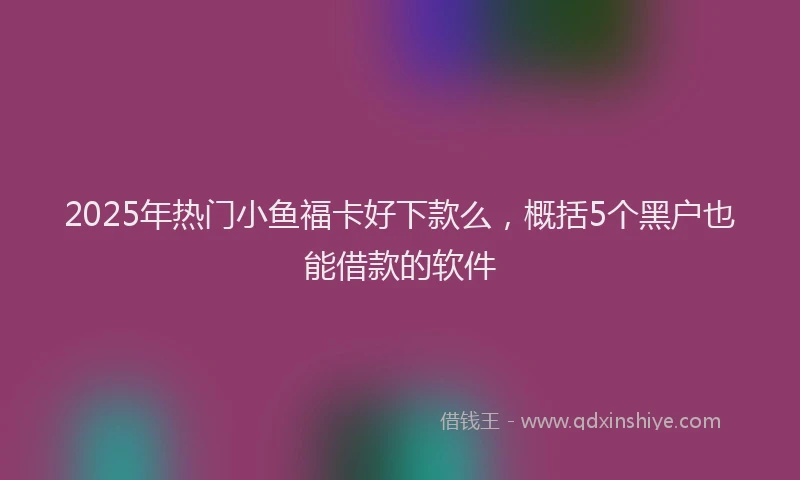 2025年热门小鱼福卡好下款么，概括5个黑户也能借款的软件
