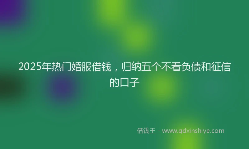 2025年热门婚服借钱，归纳五个不看负债和征信的口子