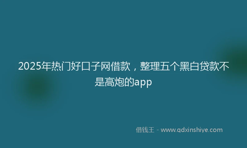 2025年热门好口子网借款，整理五个黑白贷款不是高炮的app