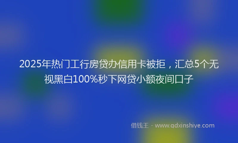 2025年热门工行房贷办信用卡被拒，汇总5个无视黑白100%秒下网贷小额夜间口子