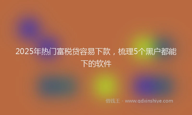 2025年热门富税贷容易下款，梳理5个黑户都能下的软件