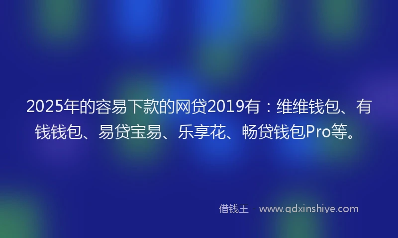 2025年的容易下款的网贷2019有：维维钱包、有钱钱包、易贷宝易、乐享花、畅贷钱包Pro等。