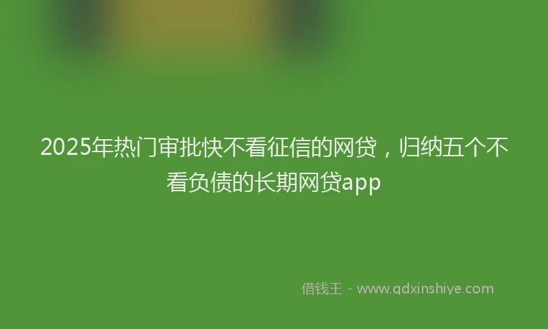 2025年热门审批快不看征信的网贷，归纳五个不看负债的长期网贷app