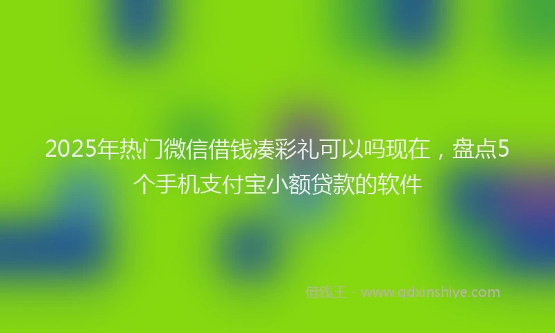 2025年热门微信借钱凑彩礼可以吗现在，盘点5个手机支付宝小额贷款的软件