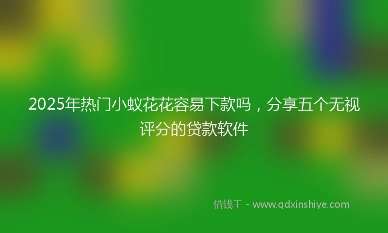 2025年热门小蚁花花容易下款吗，分享五个无视评分的贷款软件
