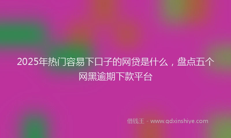 2025年热门容易下口子的网贷是什么，盘点五个网黑逾期下款平台