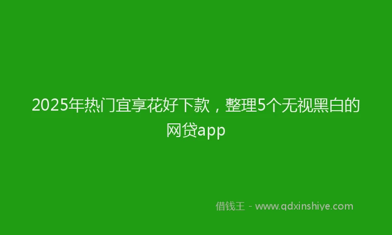 2025年热门宜享花好下款，整理5个无视黑白的网贷app