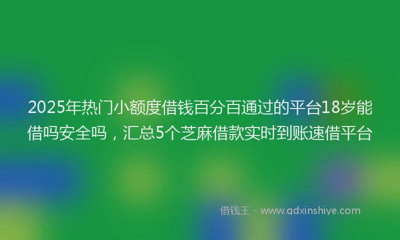 2025年热门小额度借钱百分百通过的平台18岁能借吗安全吗，汇总5个芝麻借款实时到账速借平台
