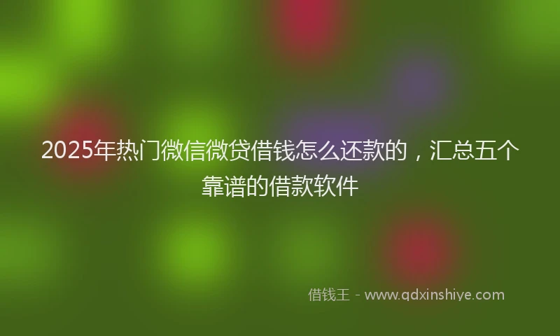 2025年热门微信微贷借钱怎么还款的，汇总五个靠谱的借款软件