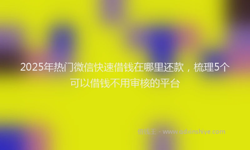 2025年热门微信快速借钱在哪里还款，梳理5个可以借钱不用审核的平台