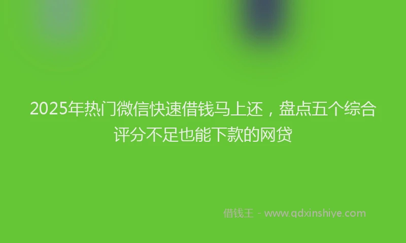 2025年热门微信快速借钱马上还，盘点五个综合评分不足也能下款的网贷
