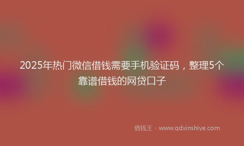 2025年热门微信借钱需要手机验证码，整理5个靠谱借钱的网贷口子