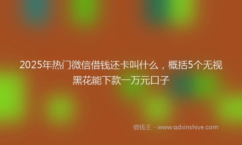 2025年热门微信借钱还卡叫什么，概括5个无视黑花能下款一万元口子