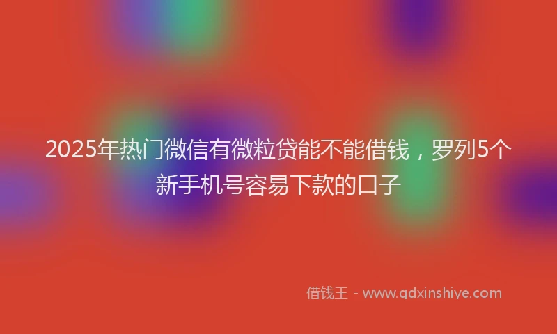 2025年热门微信有微粒贷能不能借钱，罗列5个新手机号容易下款的口子