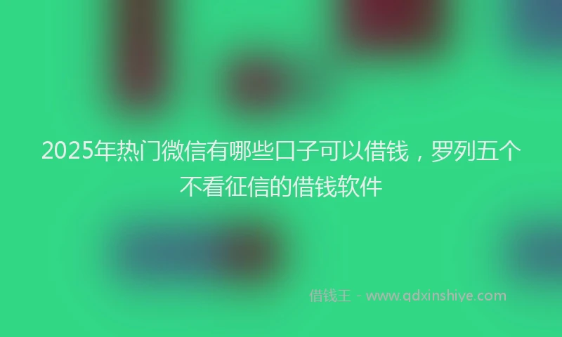 2025年热门微信有哪些口子可以借钱，罗列五个不看征信的借钱软件