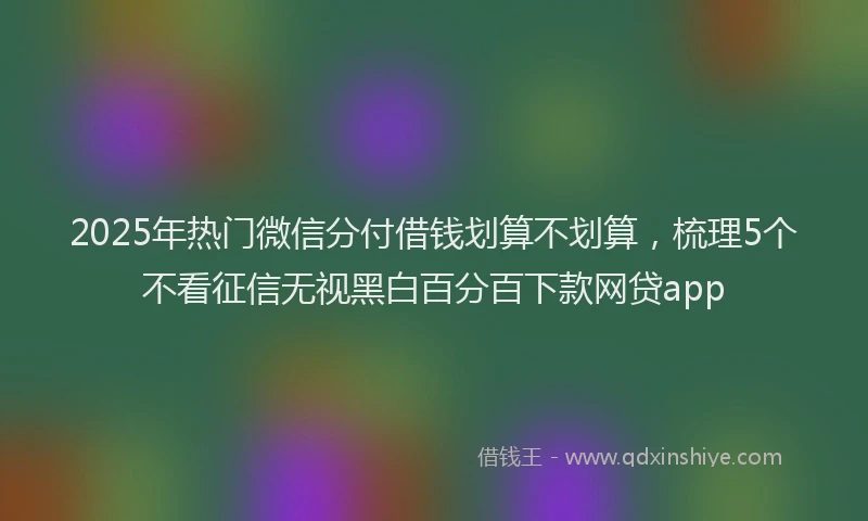 2025年热门微信分付借钱划算不划算，梳理5个不看征信无视黑白百分百下款网贷app