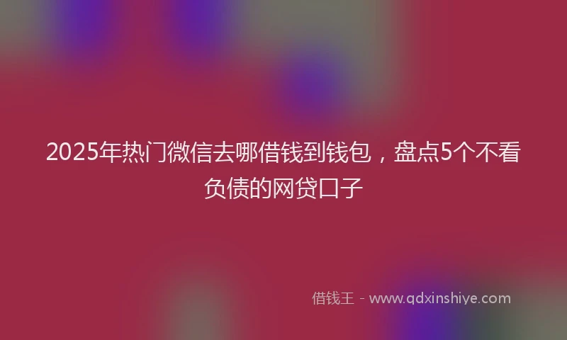 2025年热门微信去哪借钱到钱包，盘点5个不看负债的网贷口子
