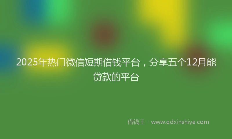 2025年热门微信短期借钱平台，分享五个12月能贷款的平台