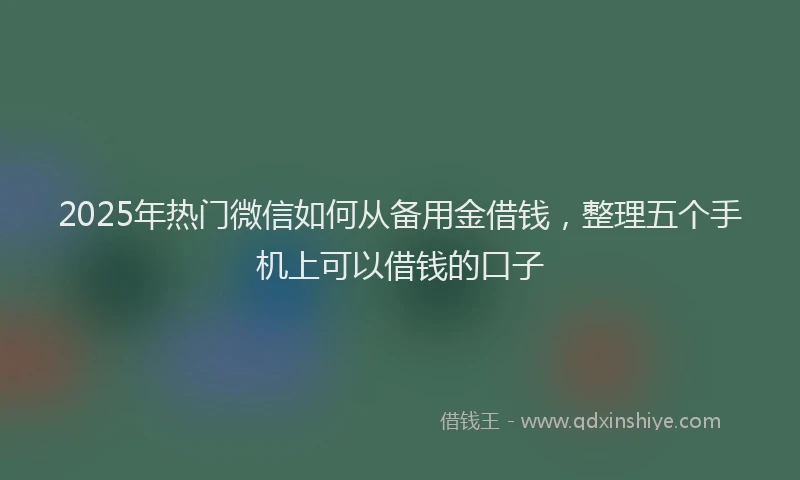 2025年热门微信如何从备用金借钱，整理五个手机上可以借钱的口子