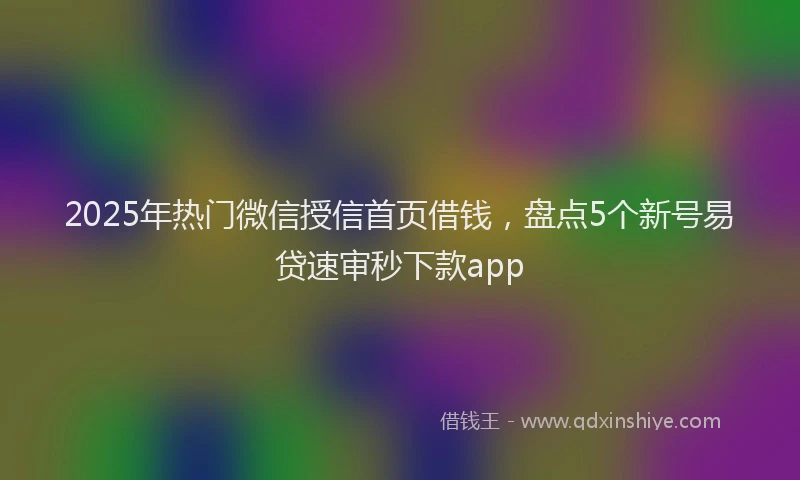 2025年热门微信授信首页借钱，盘点5个新号易贷速审秒下款app