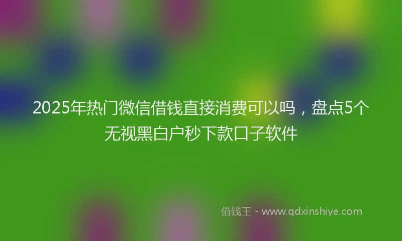2025年热门微信借钱直接消费可以吗，盘点5个无视黑白户秒下款口子软件