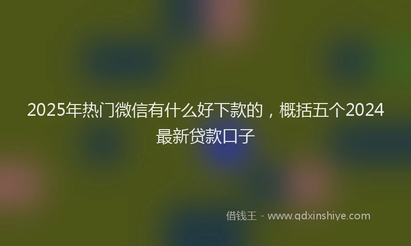 2025年热门微信有什么好下款的，概括五个2024最新贷款口子