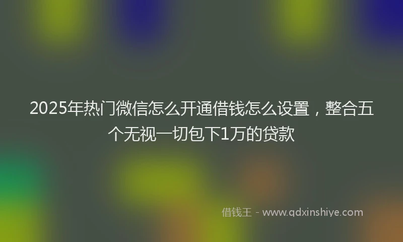 2025年热门微信怎么开通借钱怎么设置，整合五个无视一切包下1万的贷款