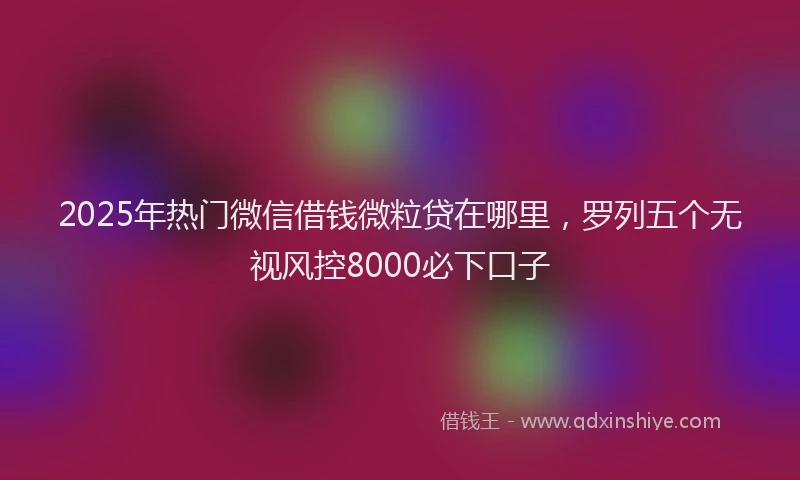2025年热门微信借钱微粒贷在哪里，罗列五个无视风控8000必下口子