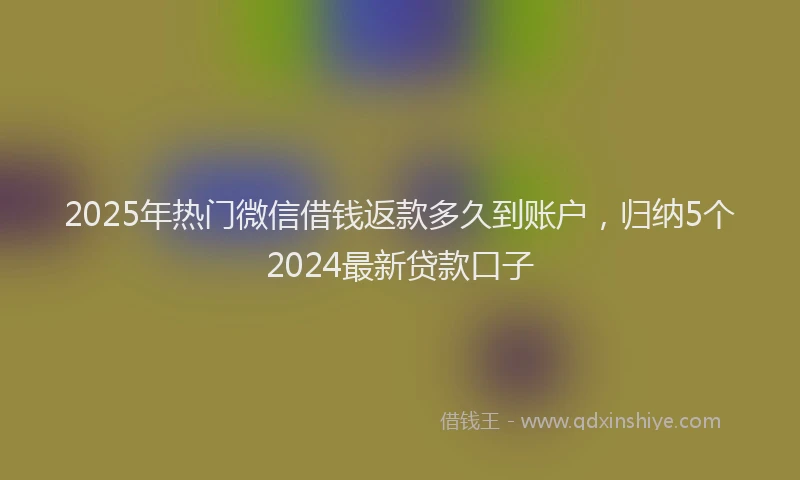 2025年热门微信借钱返款多久到账户，归纳5个2024最新贷款口子