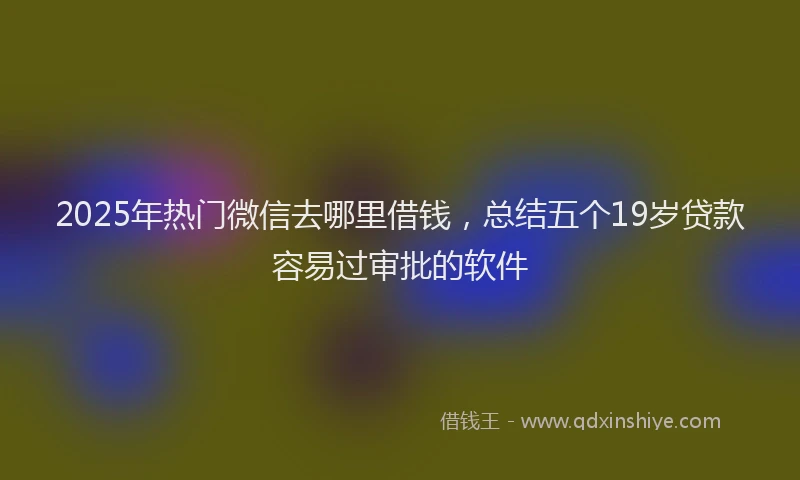 2025年热门微信去哪里借钱，总结五个19岁贷款容易过审批的软件