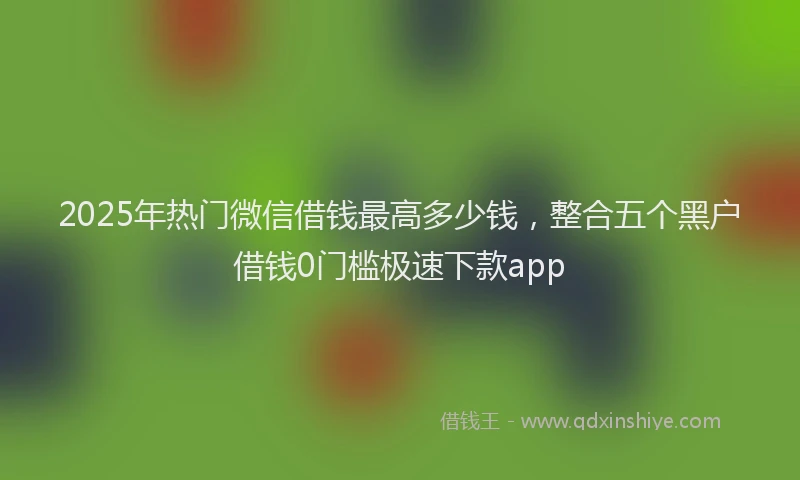 2025年热门微信借钱最高多少钱，整合五个黑户借钱0门槛极速下款app