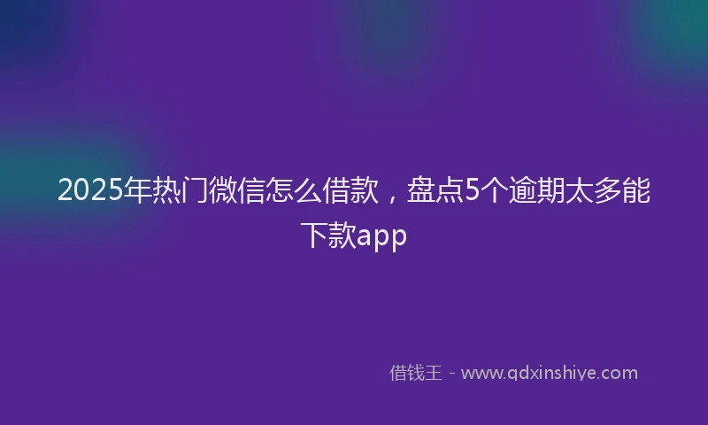 2025年热门微信怎么借款，盘点5个逾期太多能下款app