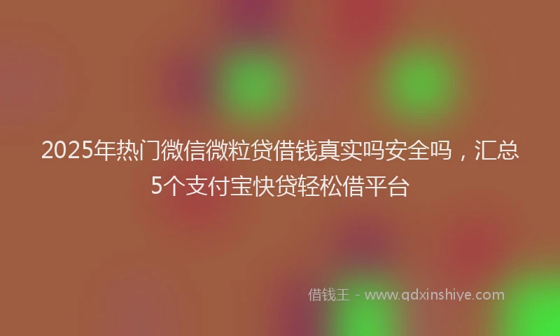 2025年热门微信微粒贷借钱真实吗安全吗，汇总5个支付宝快贷轻松借平台