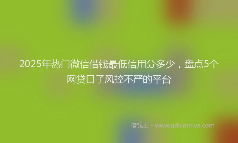 2025年热门微信借钱最低信用分多少，盘点5个网贷口子风控不严的平台