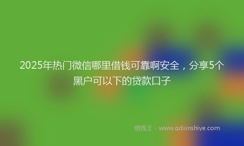 2025年热门微信哪里借钱可靠啊安全，分享5个黑户可以下的贷款口子