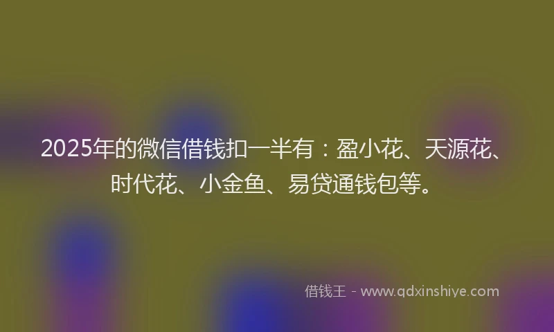 2025年的微信借钱扣一半有：盈小花、天源花、时代花、小金鱼、易贷通钱包等。