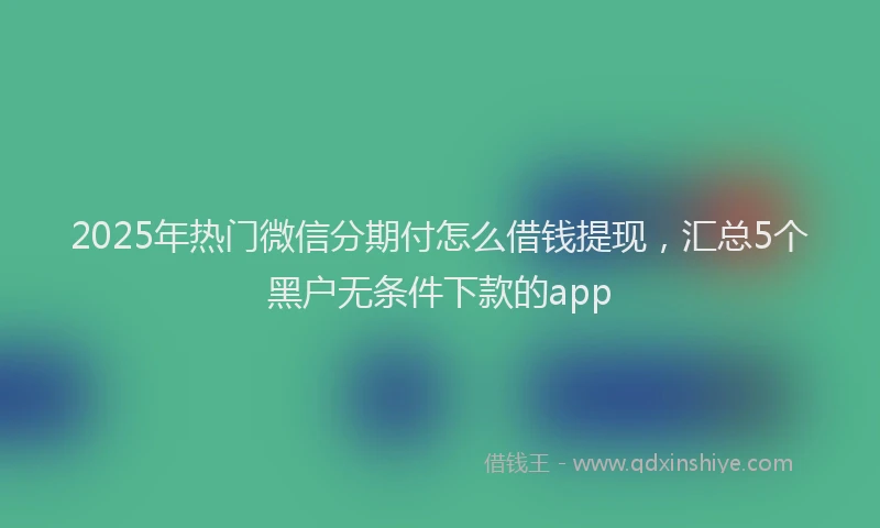 2025年热门微信分期付怎么借钱提现，汇总5个黑户无条件下款的app