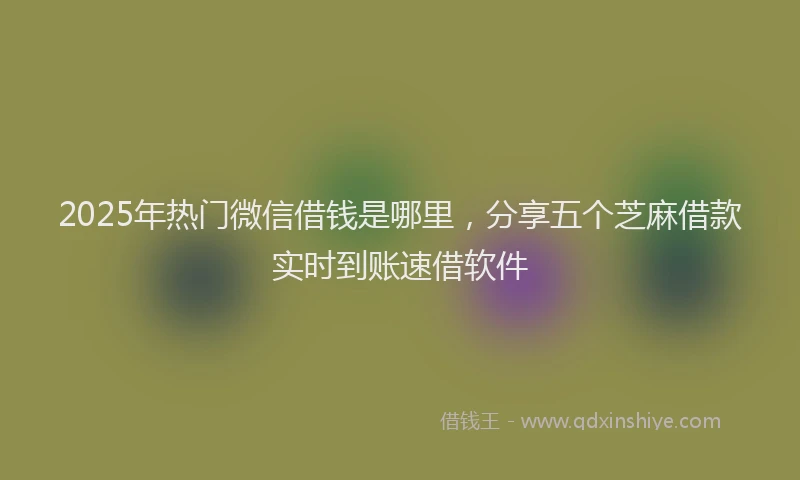 2025年热门微信借钱是哪里，分享五个芝麻借款实时到账速借软件