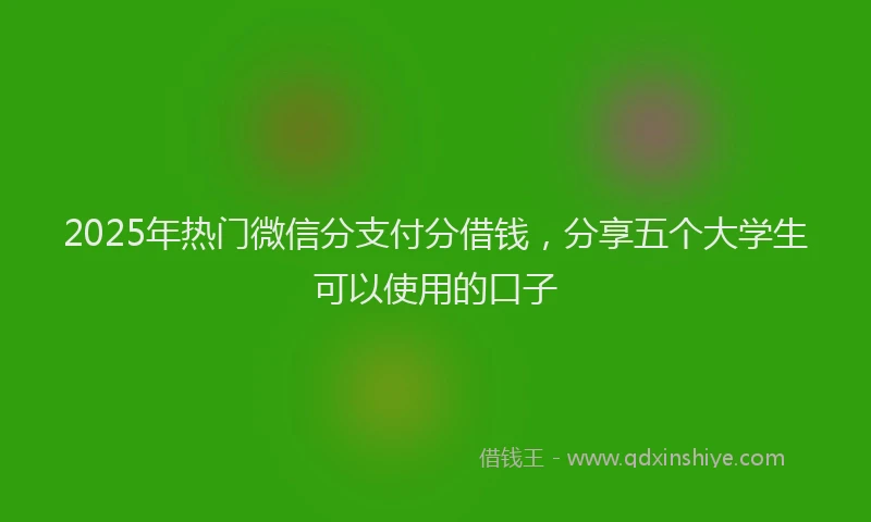 2025年热门微信分支付分借钱，分享五个大学生可以使用的口子
