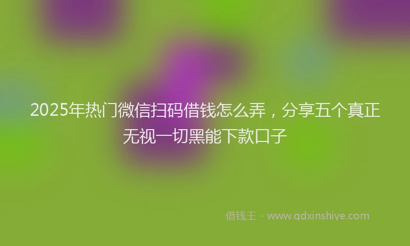 2025年热门微信扫码借钱怎么弄，分享五个真正无视一切黑能下款口子