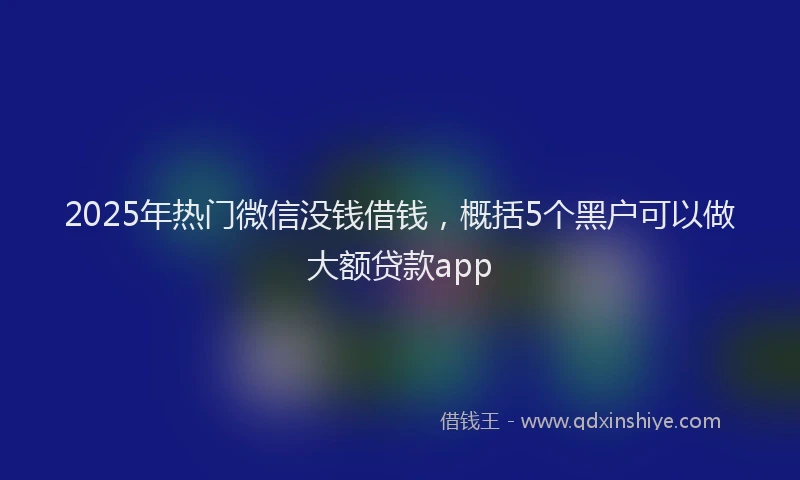 2025年热门微信没钱借钱，概括5个黑户可以做大额贷款app