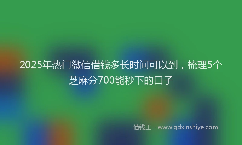 2025年热门微信借钱多长时间可以到，梳理5个芝麻分700能秒下的口子