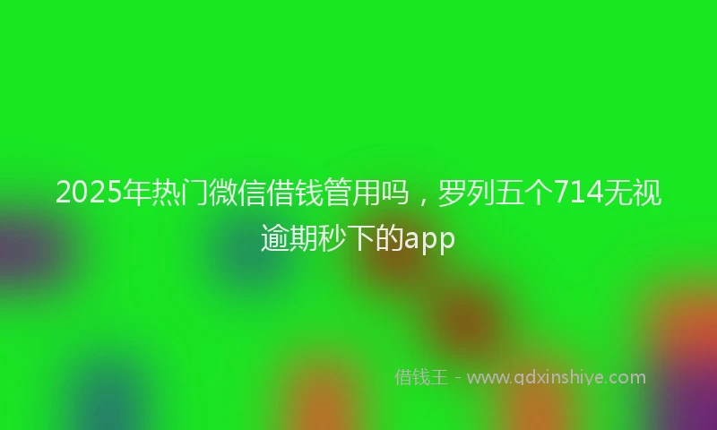 2025年热门微信借钱管用吗，罗列五个714无视逾期秒下的app